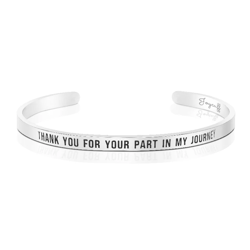 Trendy silver wrap bracelets -Thank You For Your Part In My Journey Mantra Bracelet Teacher Appreciation Gift