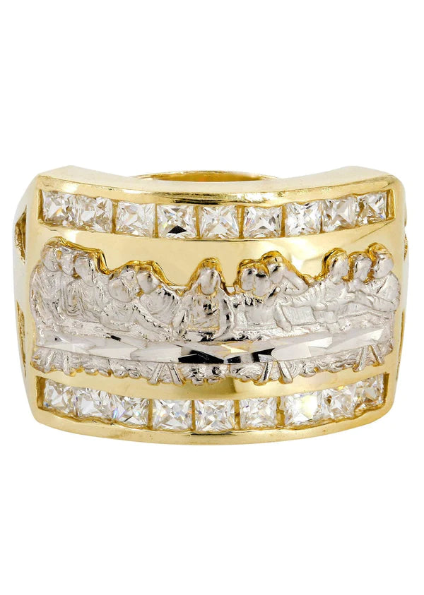 Elegant sapphire eternity ring -Last Supper Ring | 10K Solid Yellow Gold