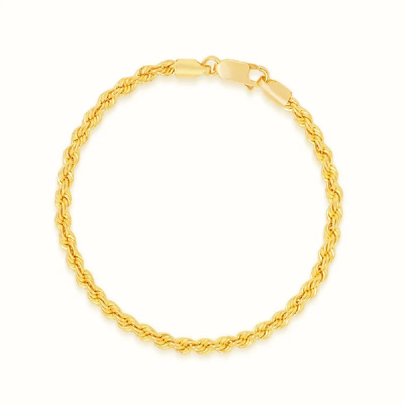 Modern gold bar bracelets -Women's Vermeil Rope Bracelet 6mm