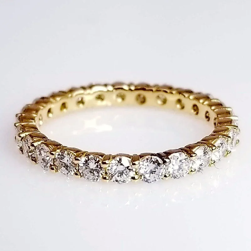 Ladies sparkling sapphire band ring -"ETNBD01843" Rose Gold Shared Prong Diamond Ring in 18K Rose Gold