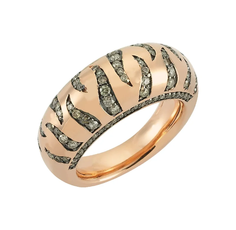 Classic rose gold eternity ring for women -CINTEMANI BROWN DIAMOND RING