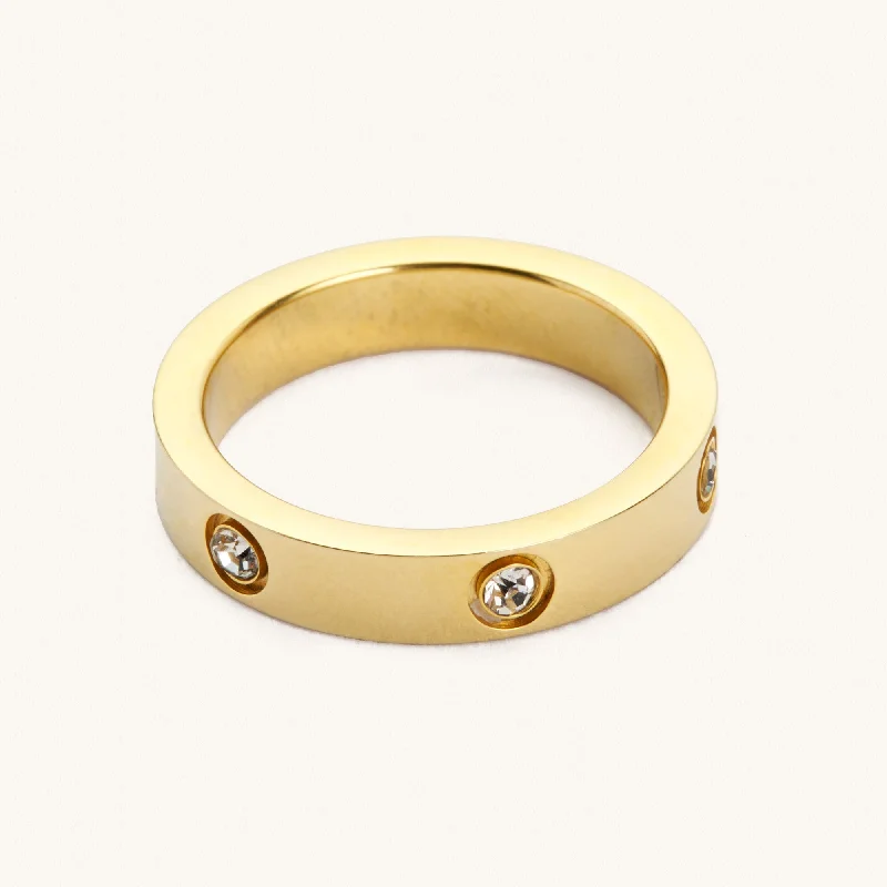 Ladies minimalist gold twist ring -Corinne Ring