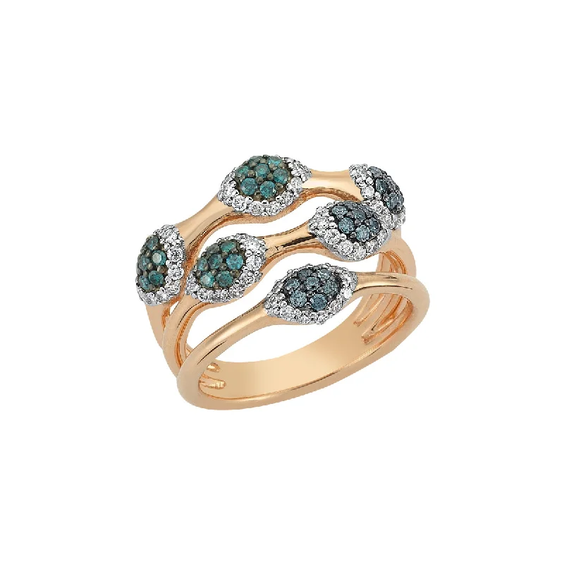 Ladies elegant emerald twist ring -EYE LIGHT GOLD DIAMOND RING