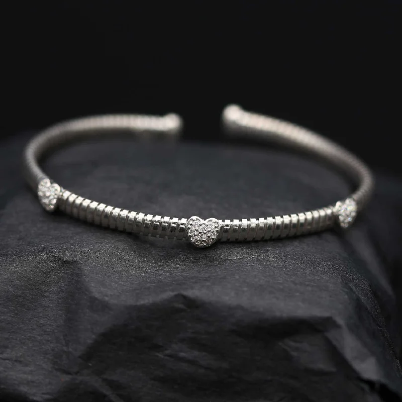 Simple silver crescent bracelets -Bracelet en argent SPW008