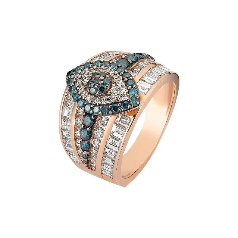 Simple rose gold stackable ring -EYE LIGHT GOLD DIAMOND RING