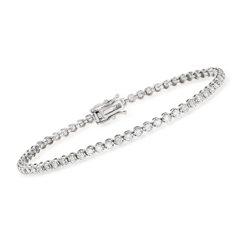 Ladies unique geometric cuff bracelets -Ross-Simons 2.00- Diamond Tennis Bracelet in 14kt White Gold