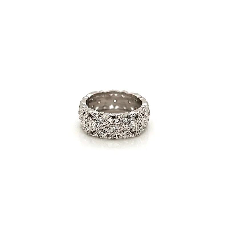 Trendy boho moon ring for ladies -0.75Carat Old Miner Cut Ladies Diamond Vintage Ring