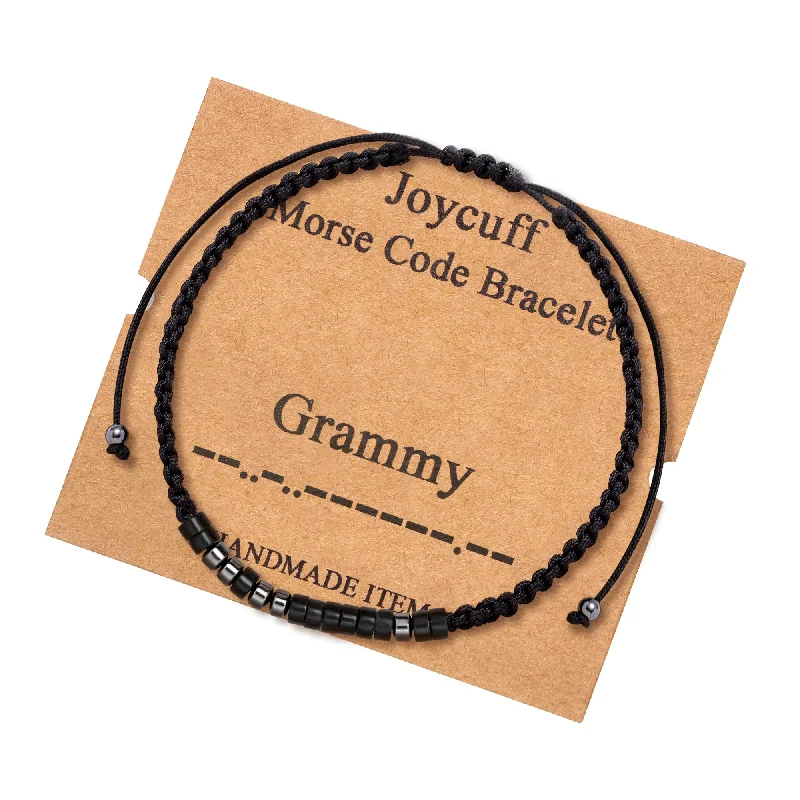 Ladies bold gold petal bracelets -Grammy Morse Code Bracelet for Women Inspirational Gift for Her