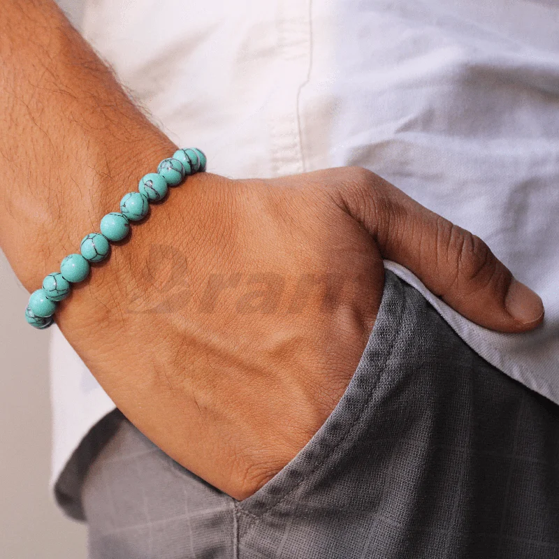 Ladies delicate sapphire vine bracelets -Spiritual Turquoise Blue Crystal Bracelet For Men