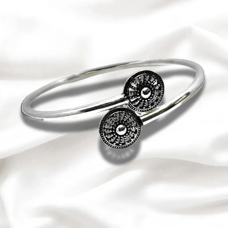 Classic silver spiral bracelets for ladies -Handcrafted 925 Silver Bangle for Women