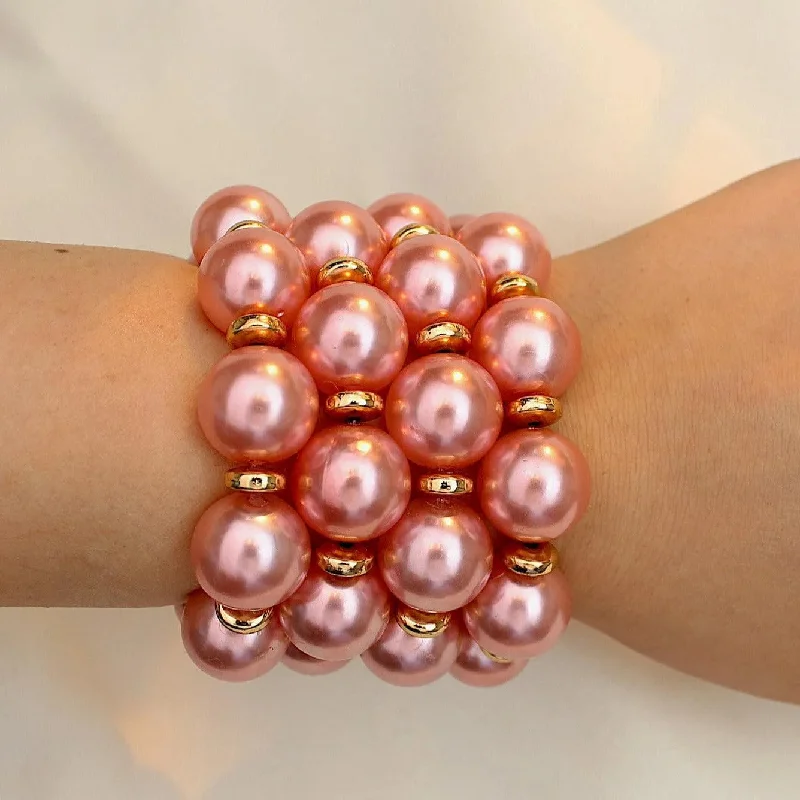 Ladies minimalist pearl bangle bracelets -TFC Pinky Promise Pearls Stacked Bracelet (Set of 4)