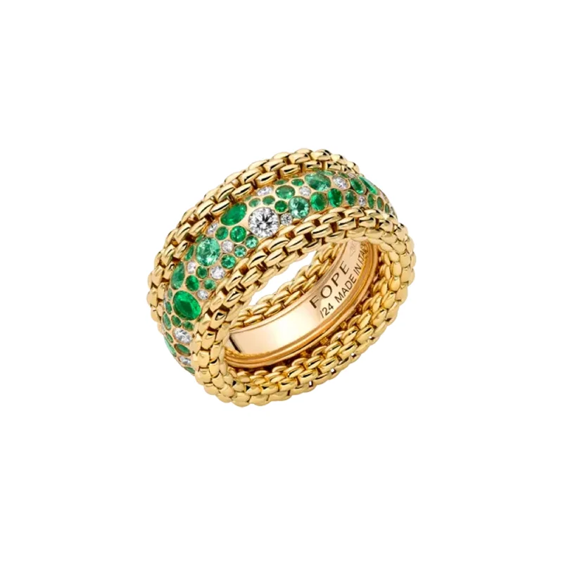 Elegant sapphire eternity ring -Ring with Diamonds And Emeralds