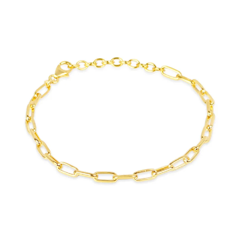 Elegant pearl spiral bracelets for ladies -Paperclip Chain Bracelet | Gold