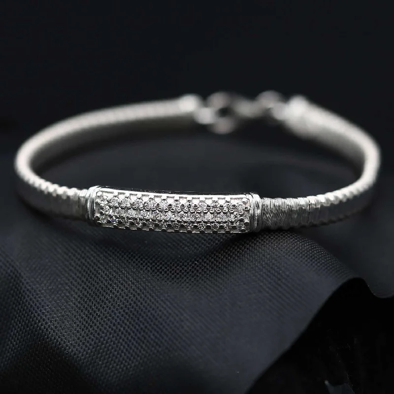 Elegant diamond bar bracelets -Bracelet en argent SPW018