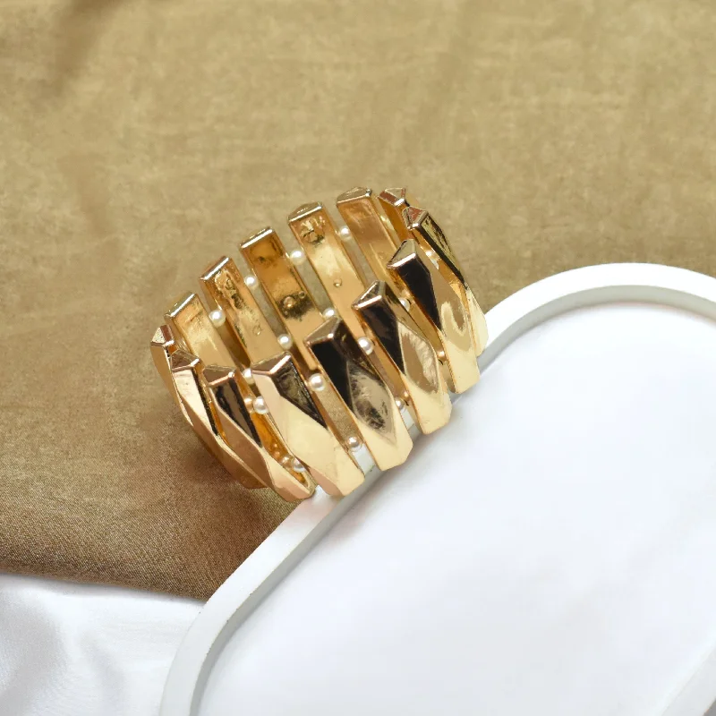 Ladies vintage-style spiral bangle bracelets -TFC Diwar Dignity Gold Plated Bracelet