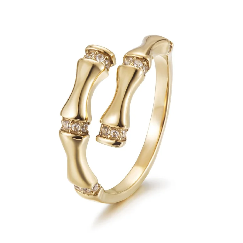 Modern gold halo ring for ladies -The Embrace Ring