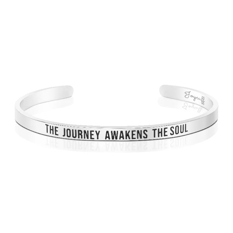 Vintage crystal link bracelets -The Journey Awakens The Sou Mantra Bracelet Quote Jewelry Inspirational Gift for Her