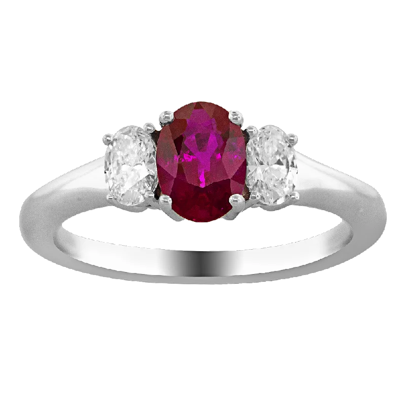 Ladies elegant emerald twist ring -.42 CT DIAMOND .82 CT RUBY RING