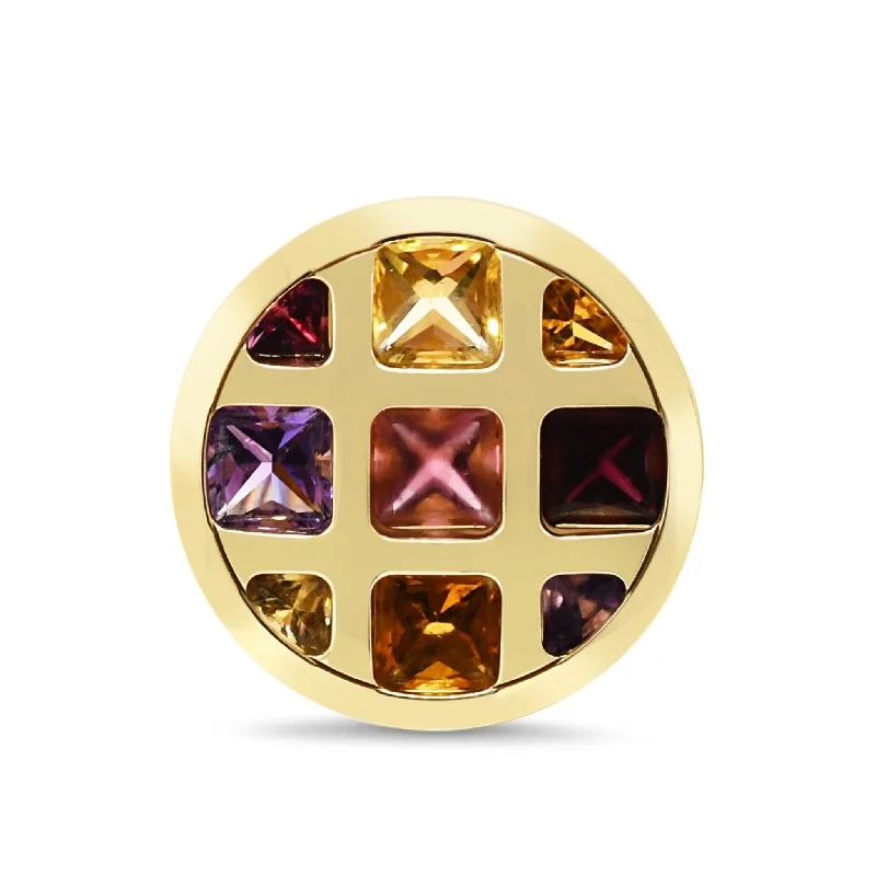 Ladies elegant amethyst band ring -Cartier Pasha Multi Gem Set Circular Ring - 18ct Yellow Gold