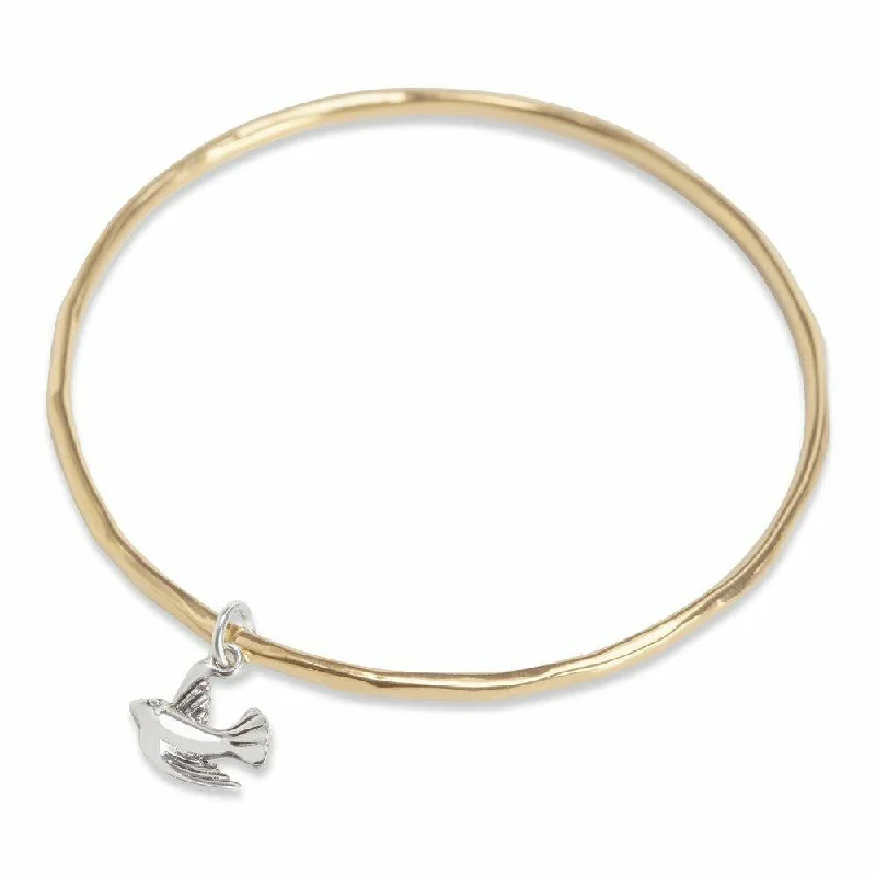 Ladies trendy geometric bangle bracelets -Bird Bangle | Gold - Silver