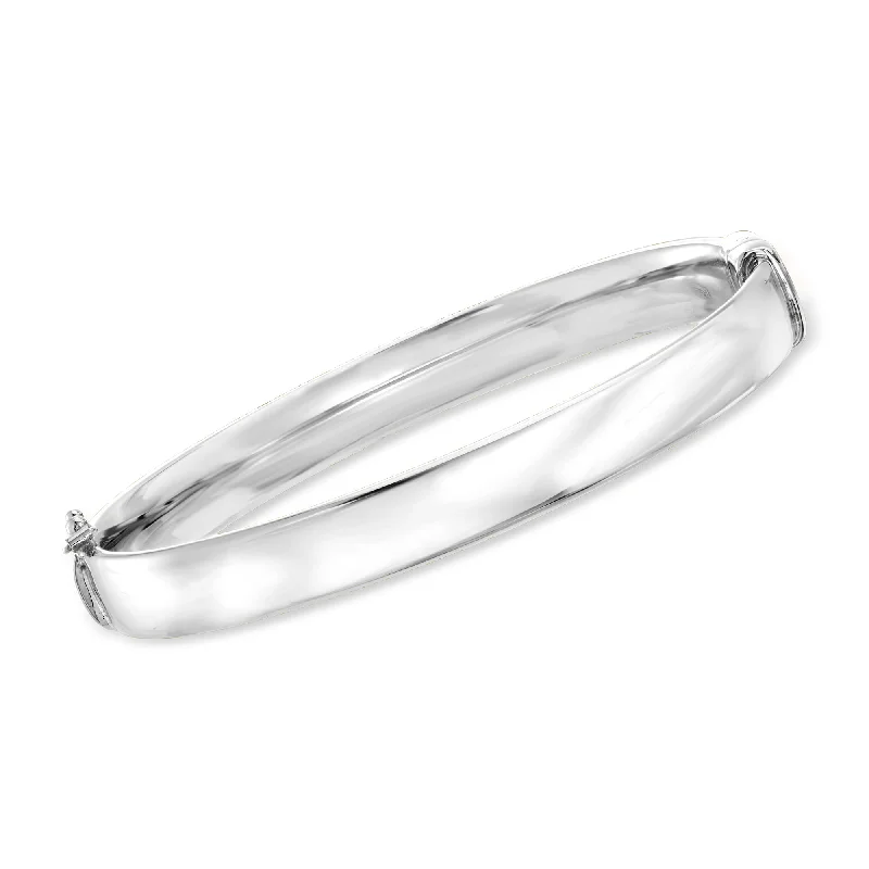 Modern diamond petal bracelets for women -Ross-Simons Sterling Silver Polished Bangle Bracelet