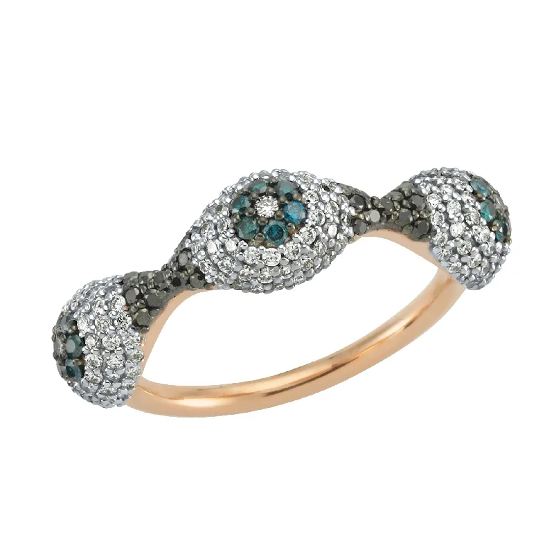 Modern diamond stackable ring for ladies -EYE LIGHT GOLD DIAMOND RING